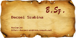 Becsei Szabina névjegykártya